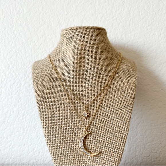 Jewelry - NEW | dainty layered necklace with moon charm